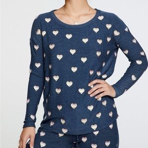 Chaser | Rainbow Beach Hearts Cozy Knit Pullover, Size Small